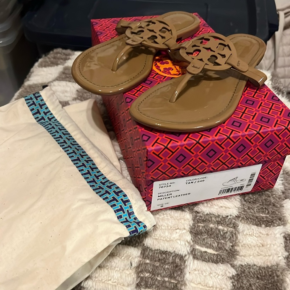 Tory Burch Miller Sandals in patten leather